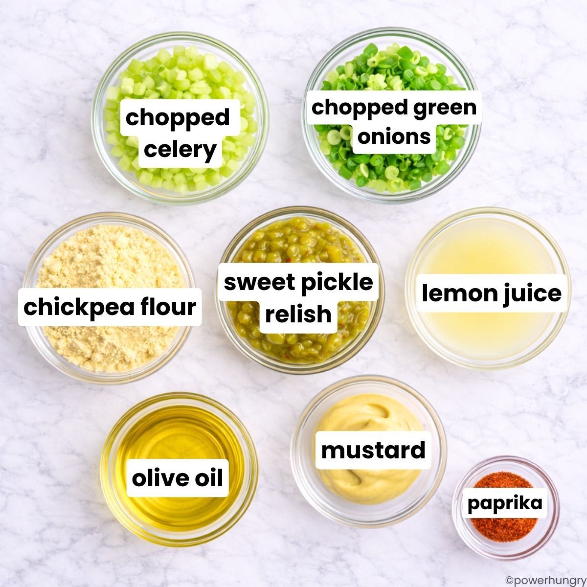 ingredients for chickpea flour tofu egg salad
