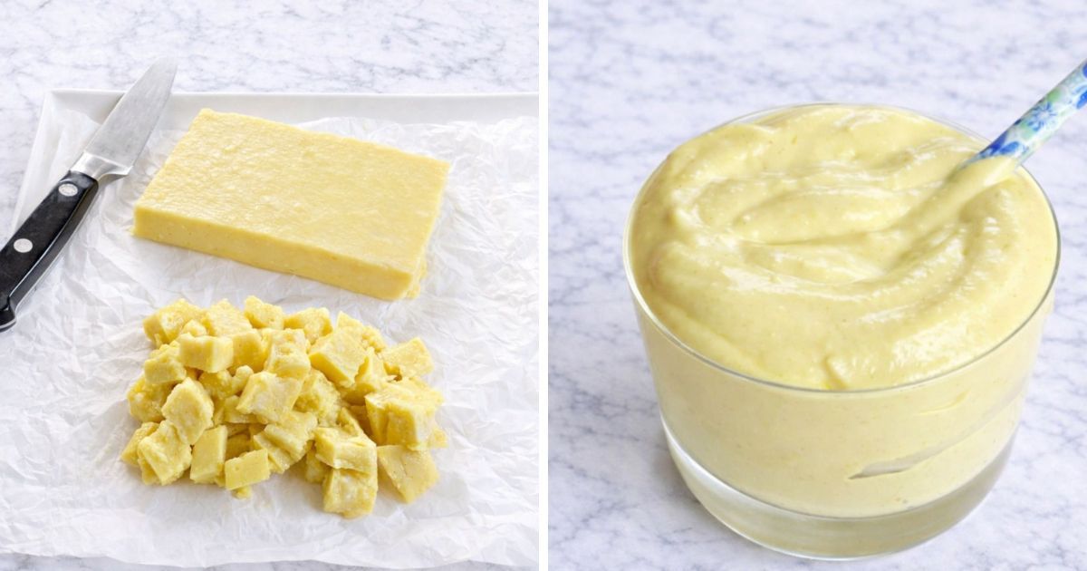 soy-free vegan egg salad prep
