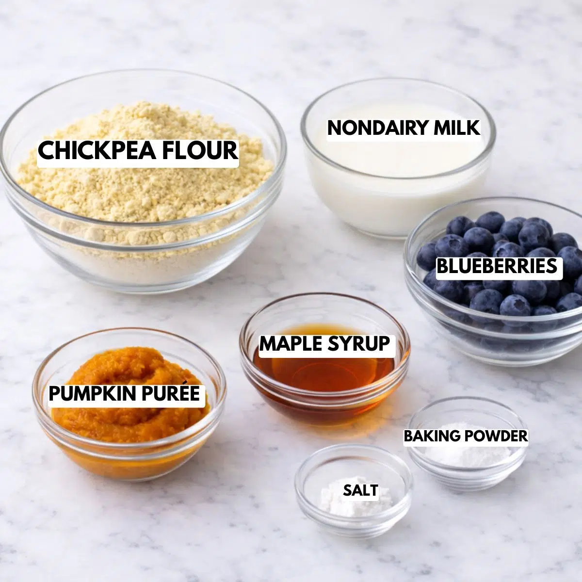 Ingredients for vegan chickpea flour bread