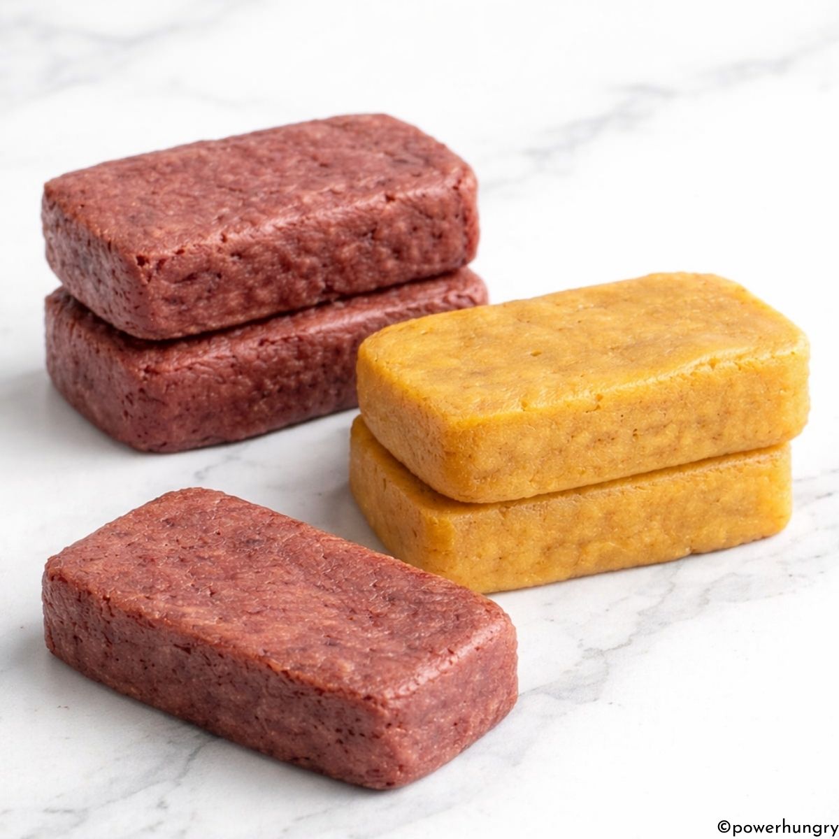 stacks of apricot and cherry 3 ingredient vegan protein bars