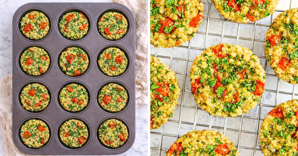 chickpea flour quinoa muffins baked and cooled