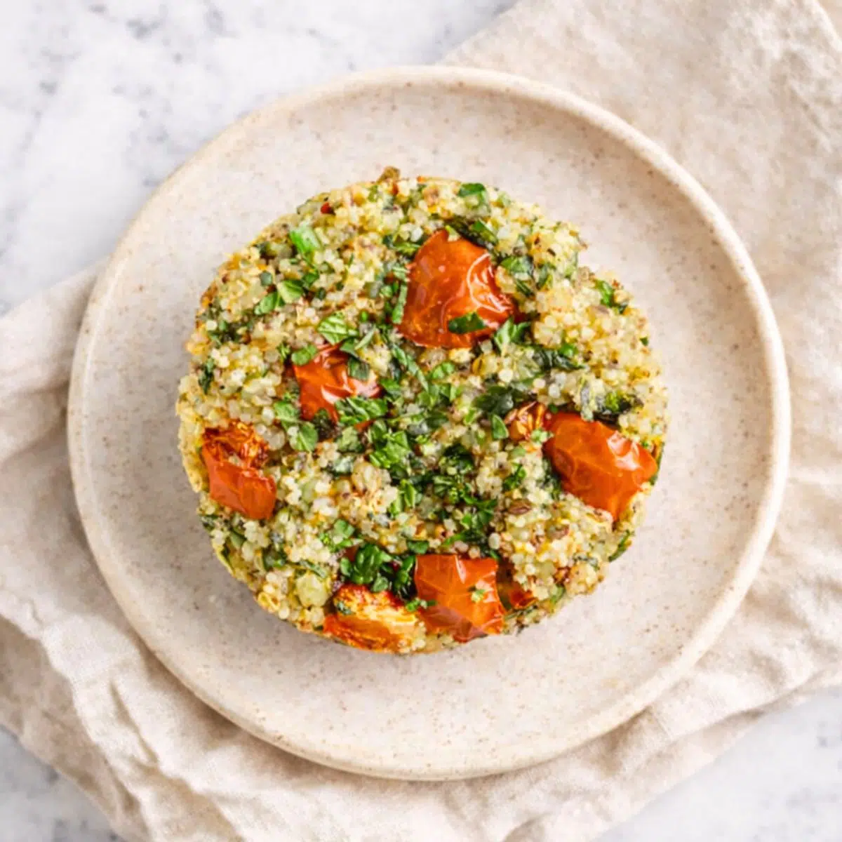 chickpea flour quinoa muffin on a plate