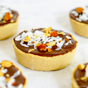 almond joy protein bars on white surface