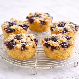 french toast muffins that are vegan, on a cooling rack