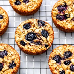 blueberry quinoa breakfast cookies on a cooling rack