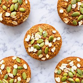 pumpkin muffins, shot from overhead