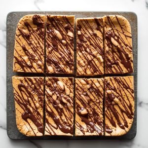 Protein bars on slate board