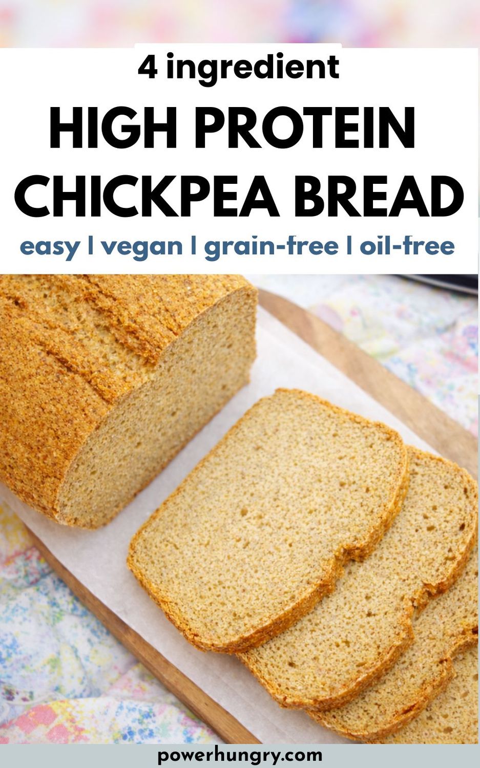 high protein chickpea bread pinterest image