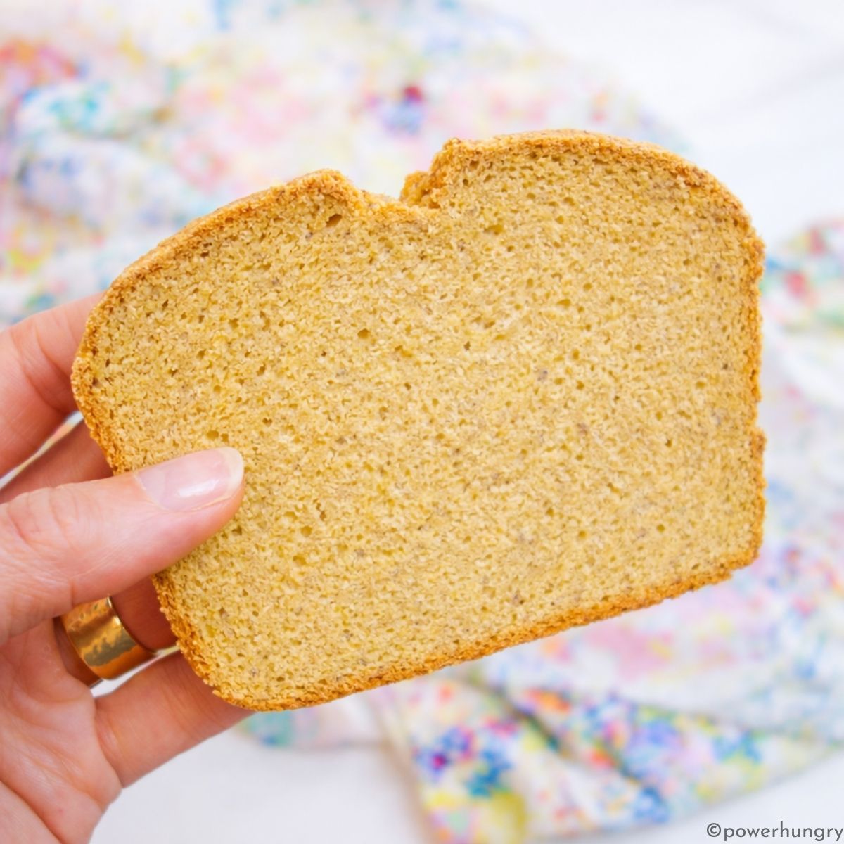 a single slice of high protein chickpea bread