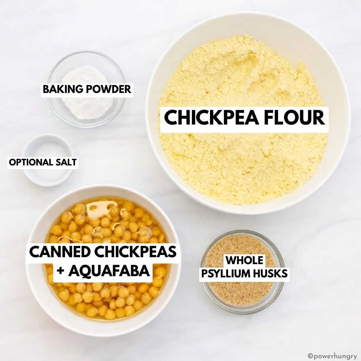 ingredients for chickpea protein bread