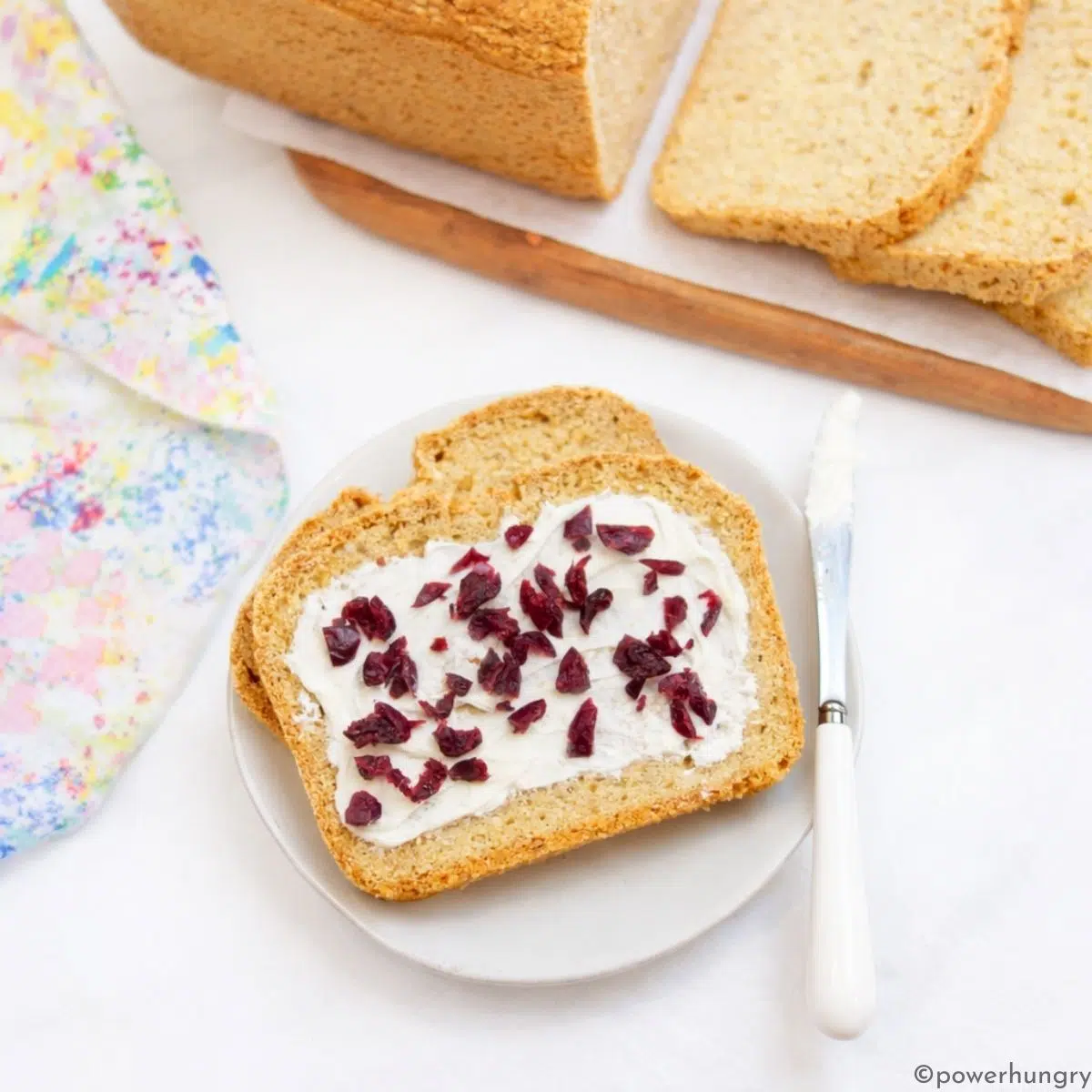 a slice of chickpea bread with toppings
