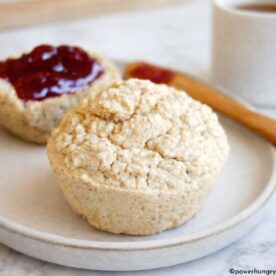 3 ingredient oat muffin on a plate