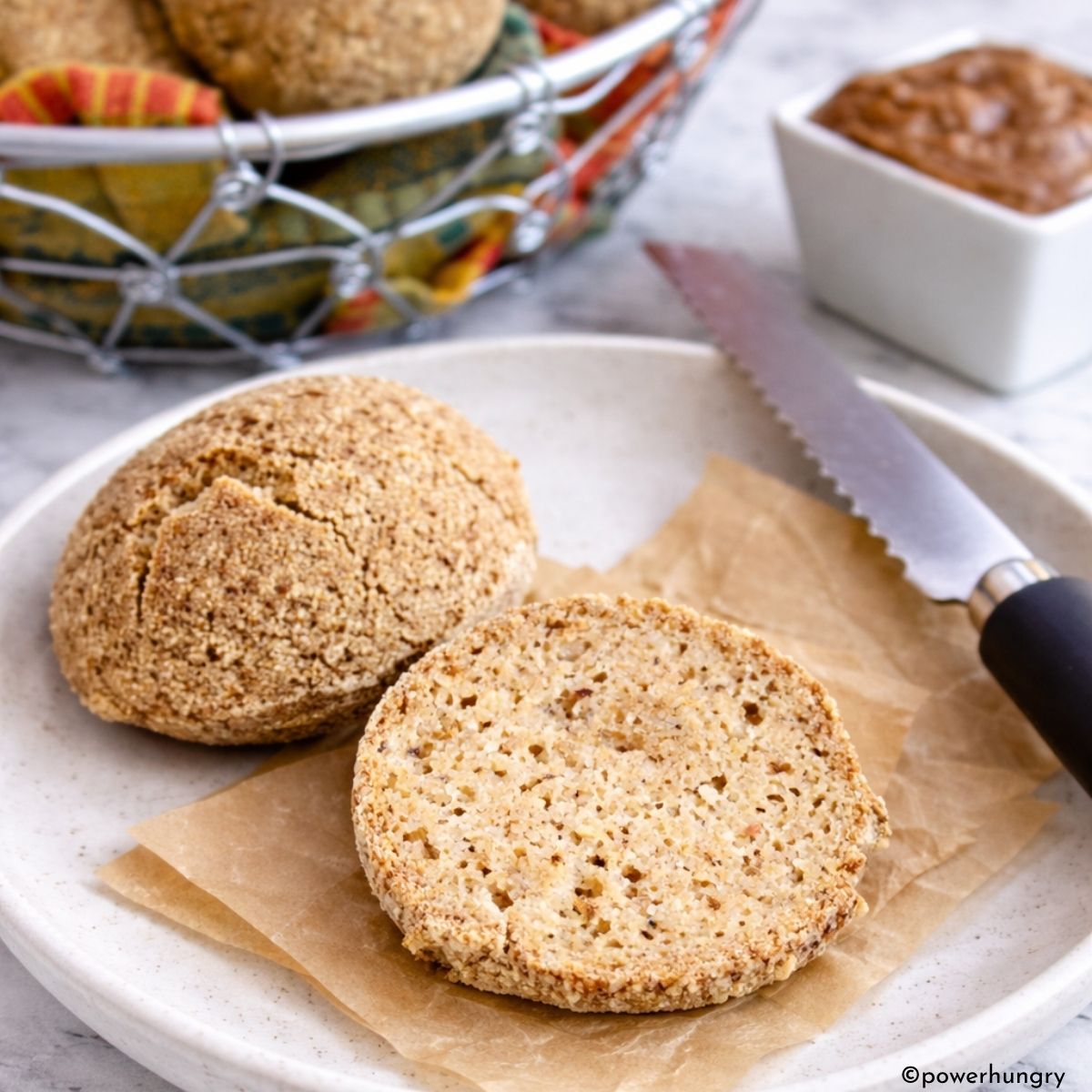 vegan grain-free oil-free almond flour bread, sliced