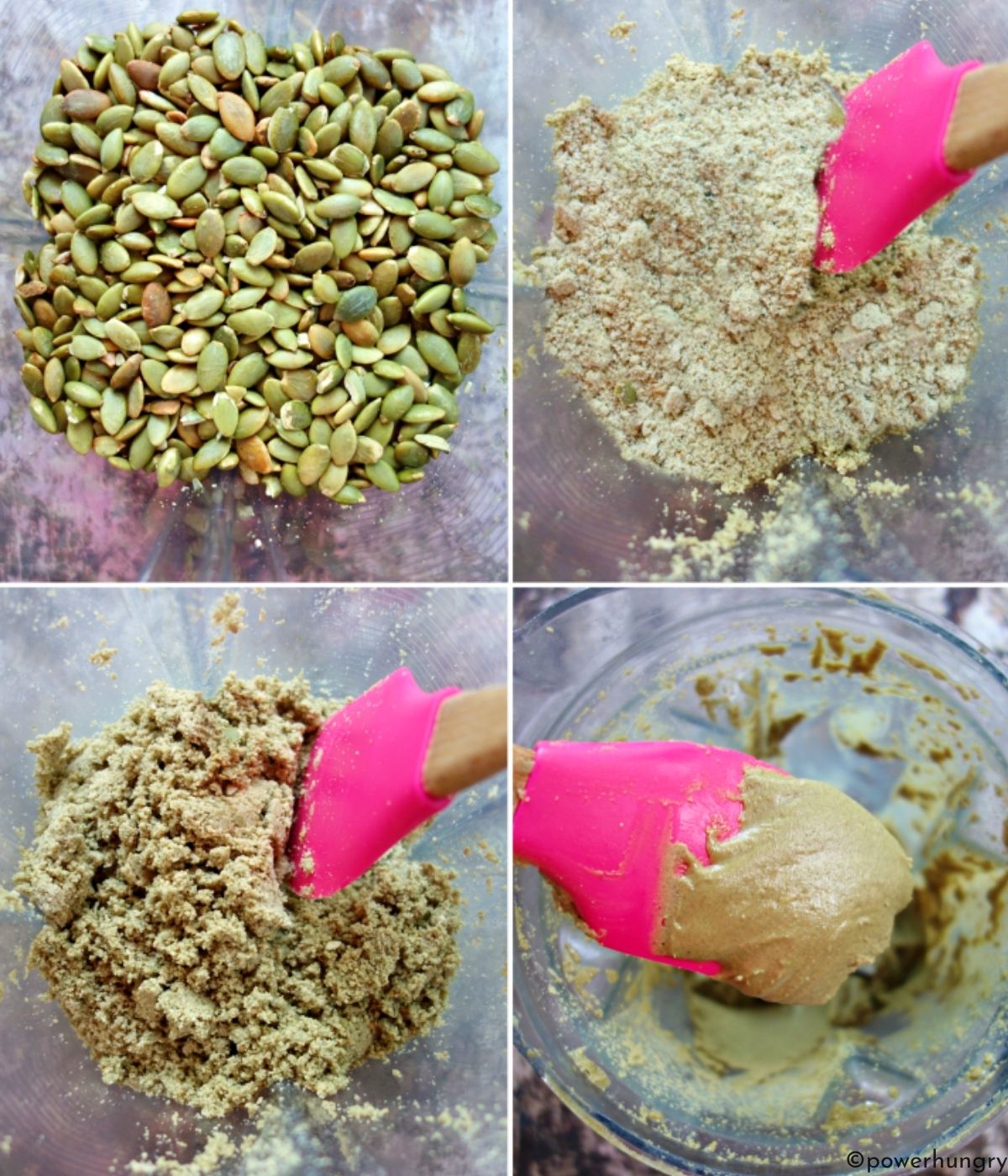 blending of the pumpkin seed butter