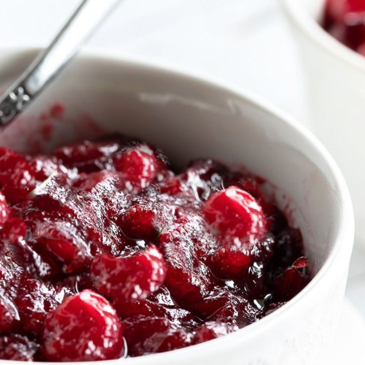 close up of maple cranberry sauce