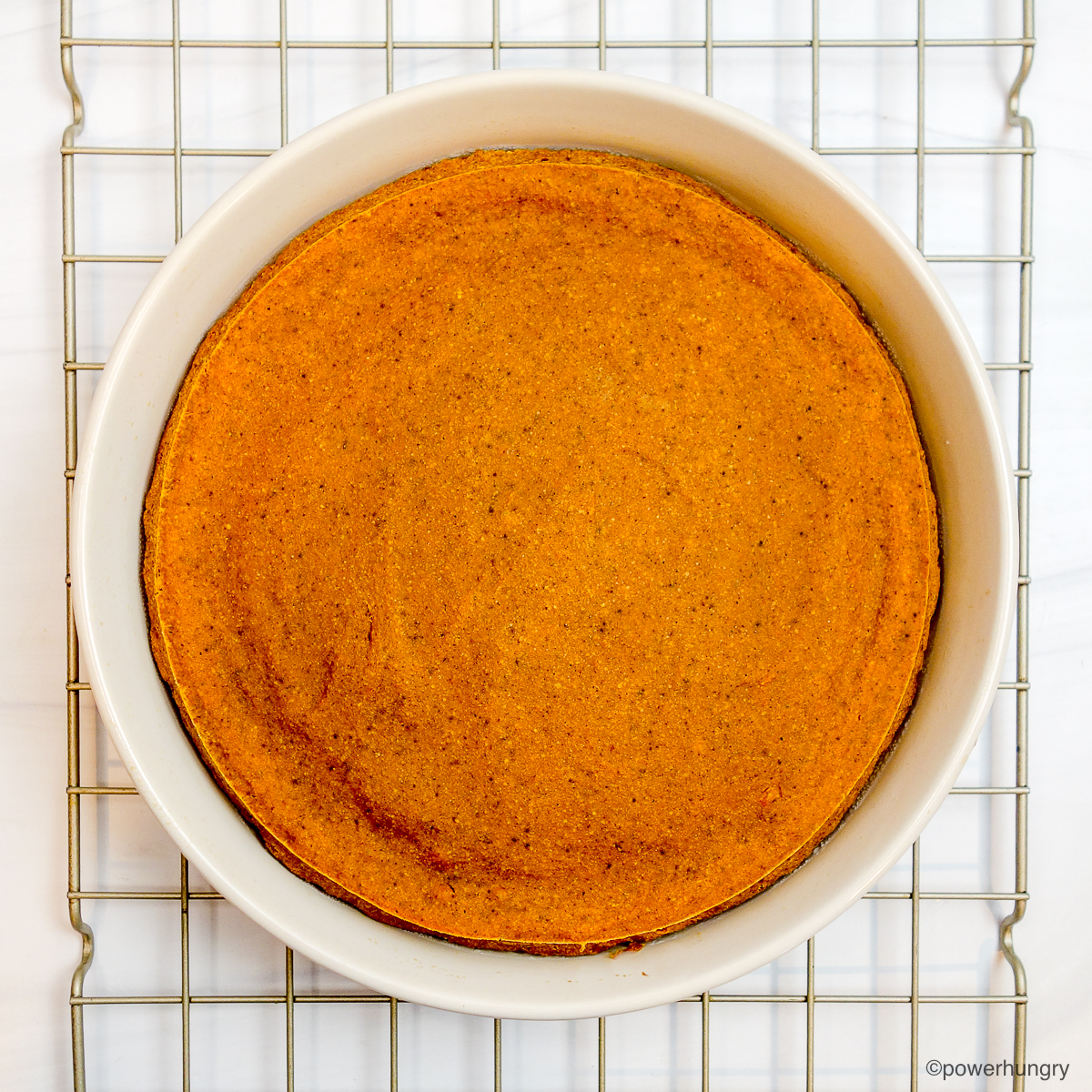 oat pumpkin pie on cooling rack