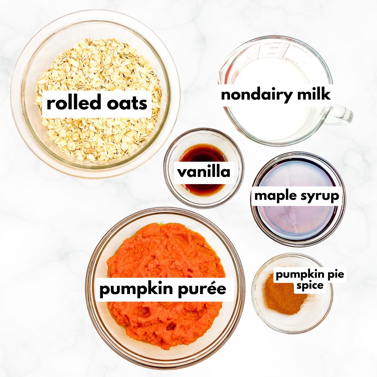 ingredients for oat pumpkin pie