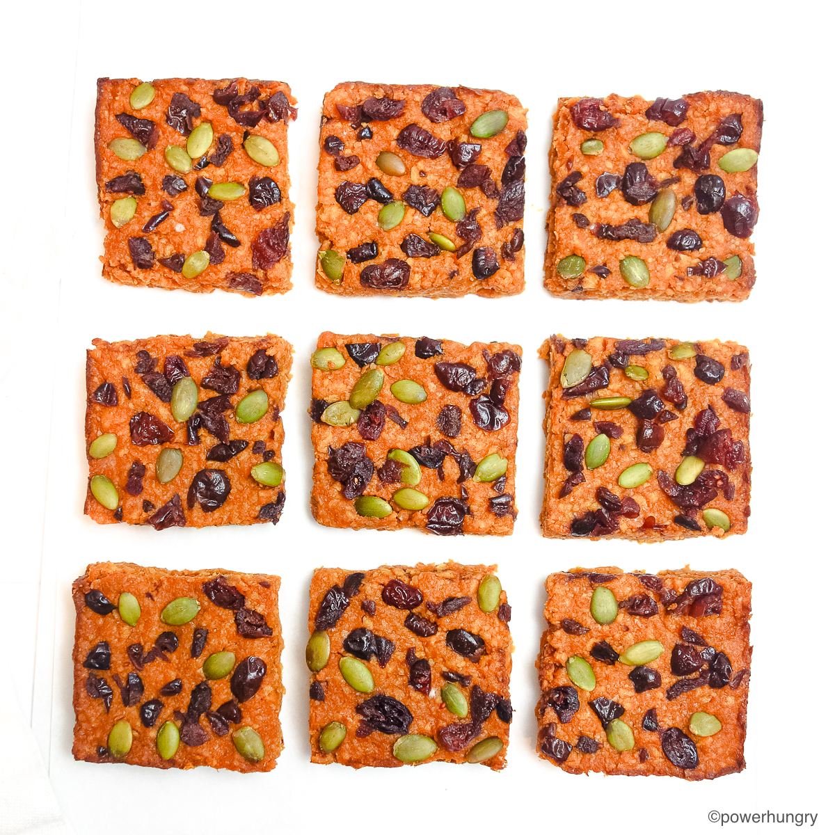overhead shot of tvp pumpkin protein bars