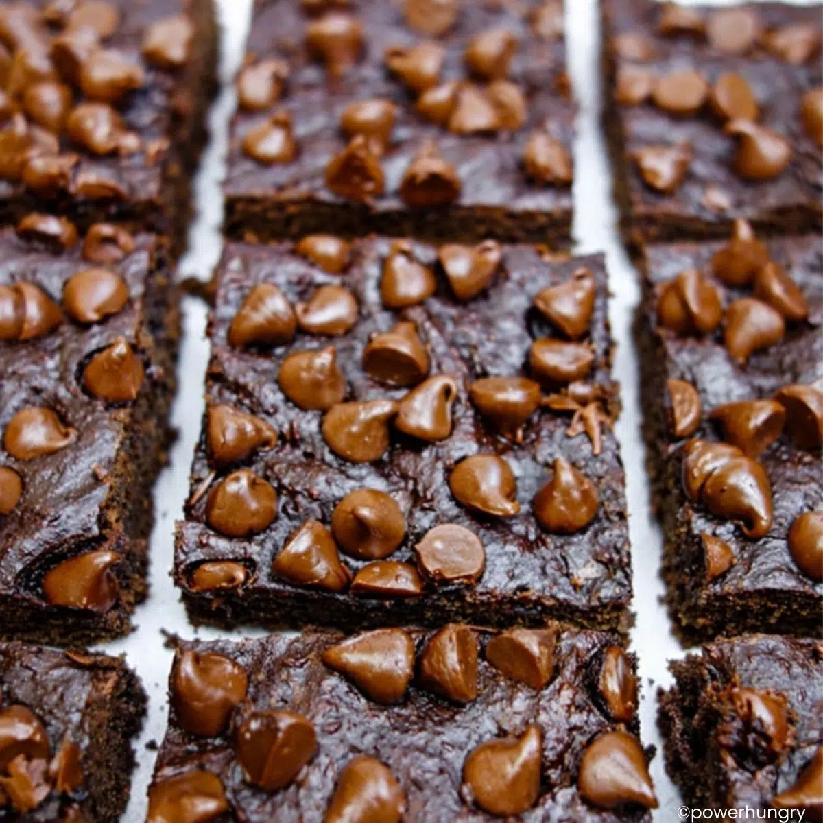 overhead shot of lentil brownies