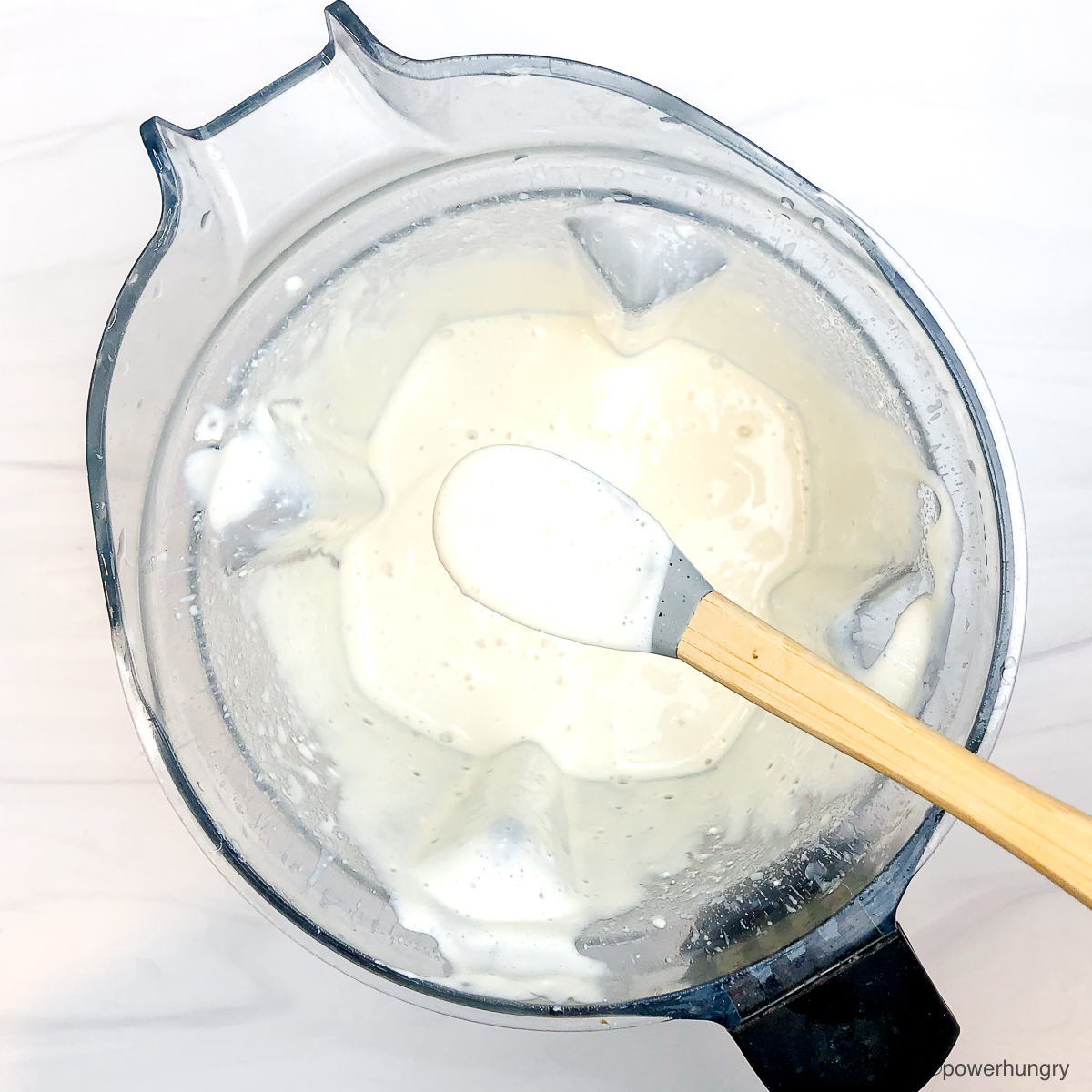 blended wet ingredients in blender