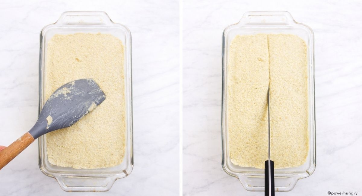 high protein millet bread in a pan