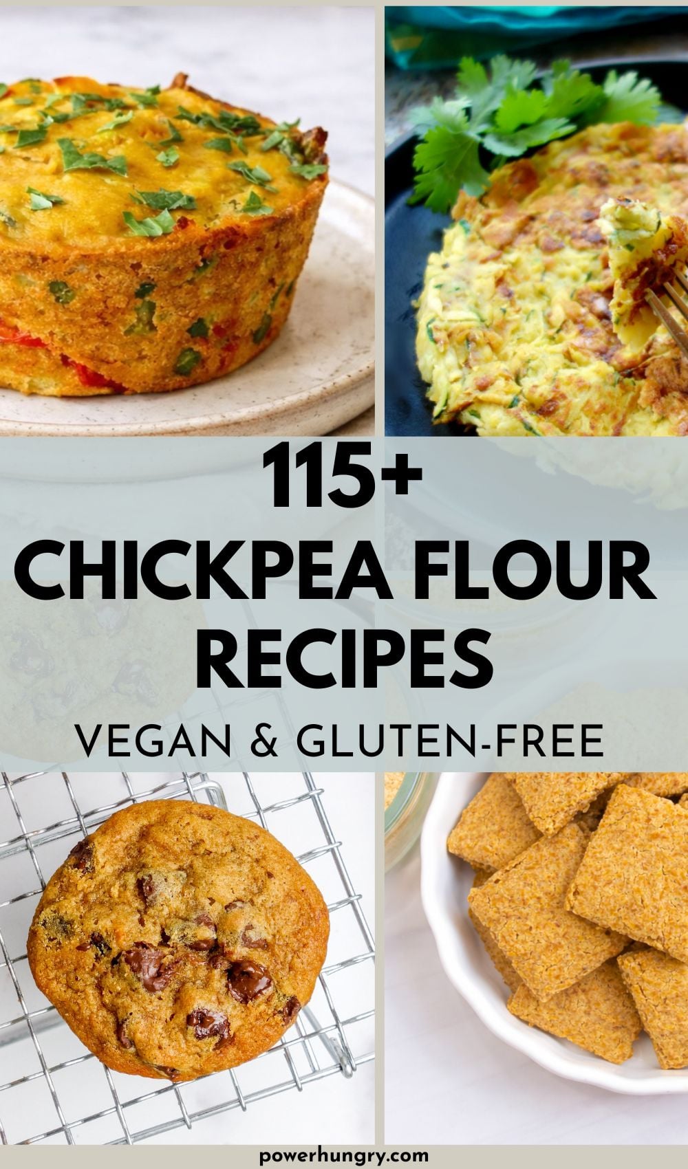 collage of 4 chickpea flour recipes