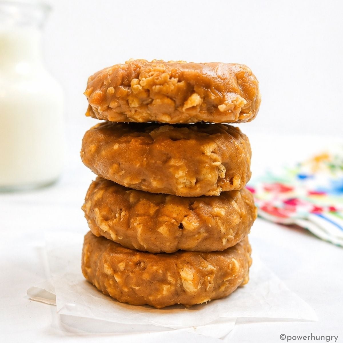 stack of 4 no-bake protein cookies