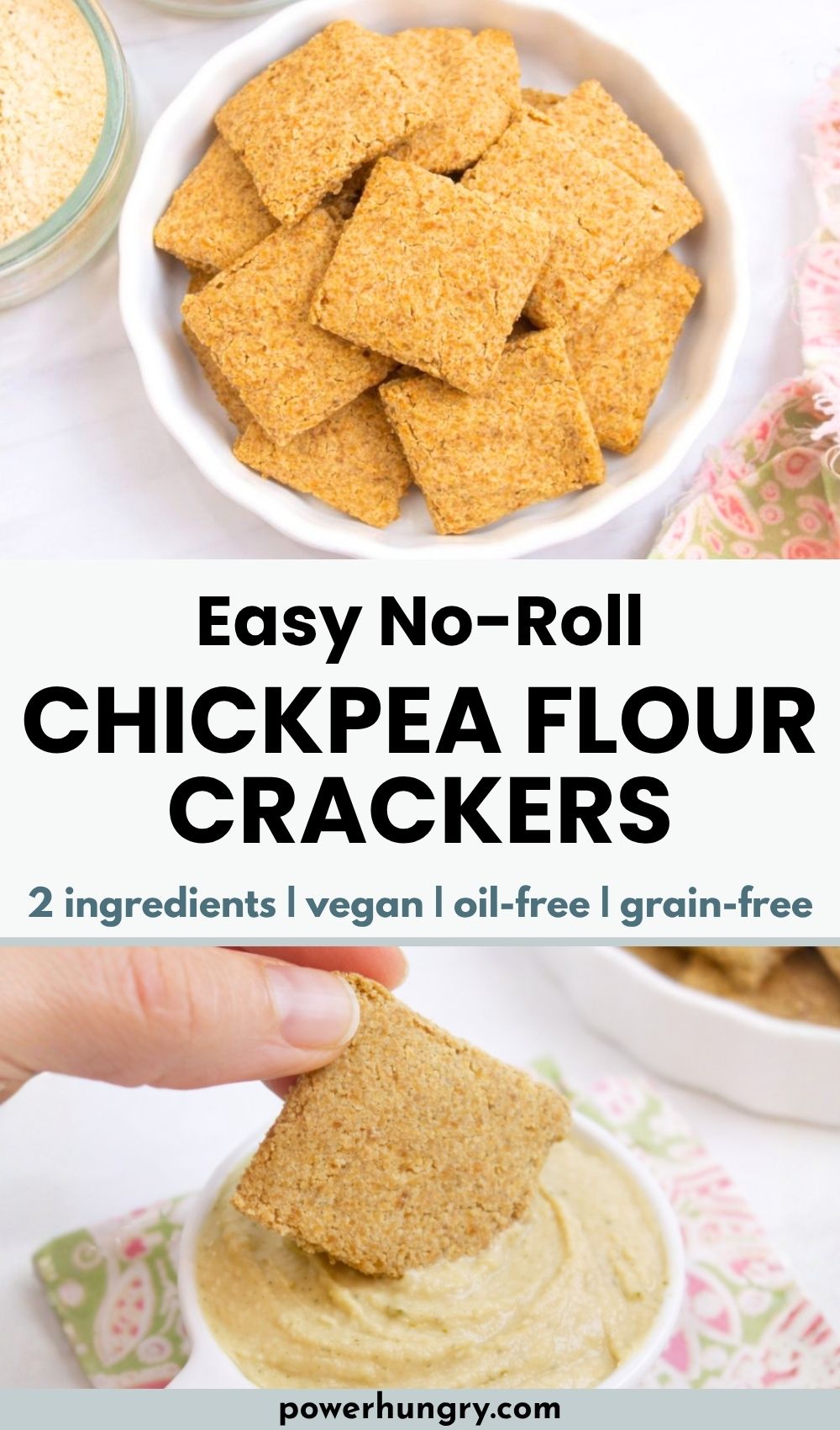 chickpea flour protein crackers collage