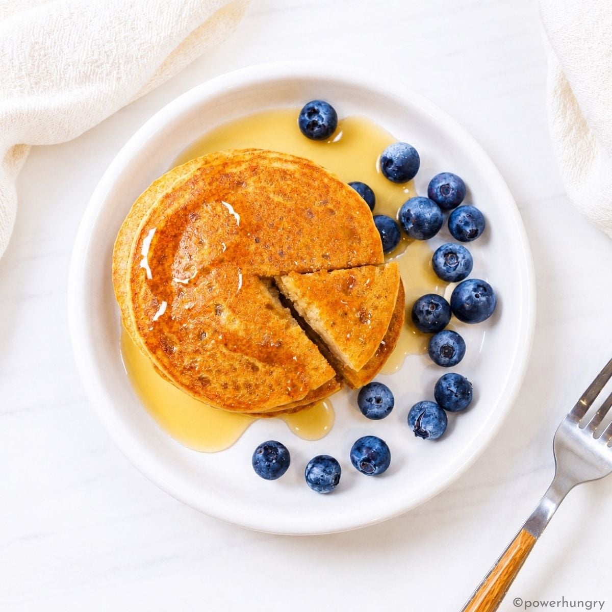 Overhead shot of red lentil pancakes